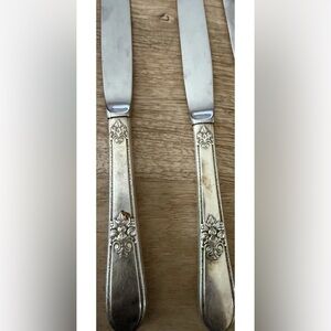 1847 Rogers Bros Set of 2 ADORATION Silverplated Modern Hollow Grille Knife 8.5"